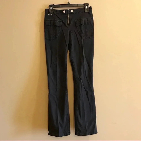 Tommy Jeans Black Ankle Zipper Pants Rock Moto - Picture 1 of 10